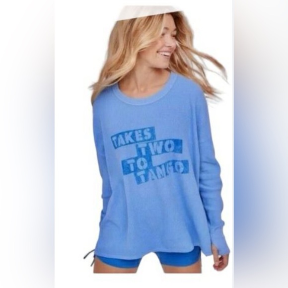 aerie Tops - Aerie offline waffle knit thermal long sleeve graphic tee